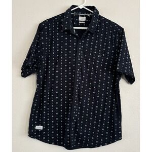 7 Diamonds Black Casual Button Down Shirt